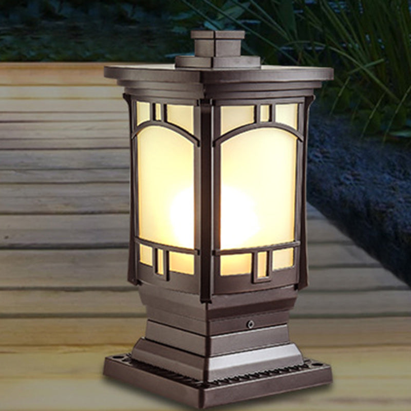 Minimalist Column Frosted Aluminum Post — C - Frosted Glass / 220V-240V For UK/AU