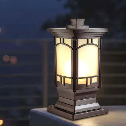 Minimalist Column Frosted Aluminum Post — A - Frosted Glass / 110V-120V For US/CA