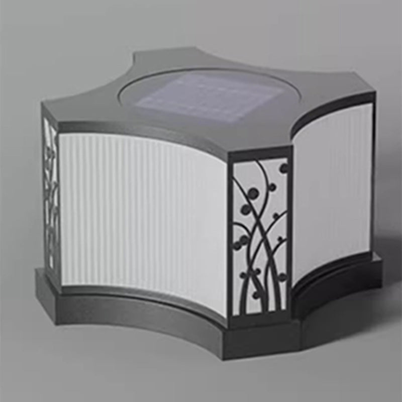 Minimalist Quadrangle Flower Solar Stainless Steel Light