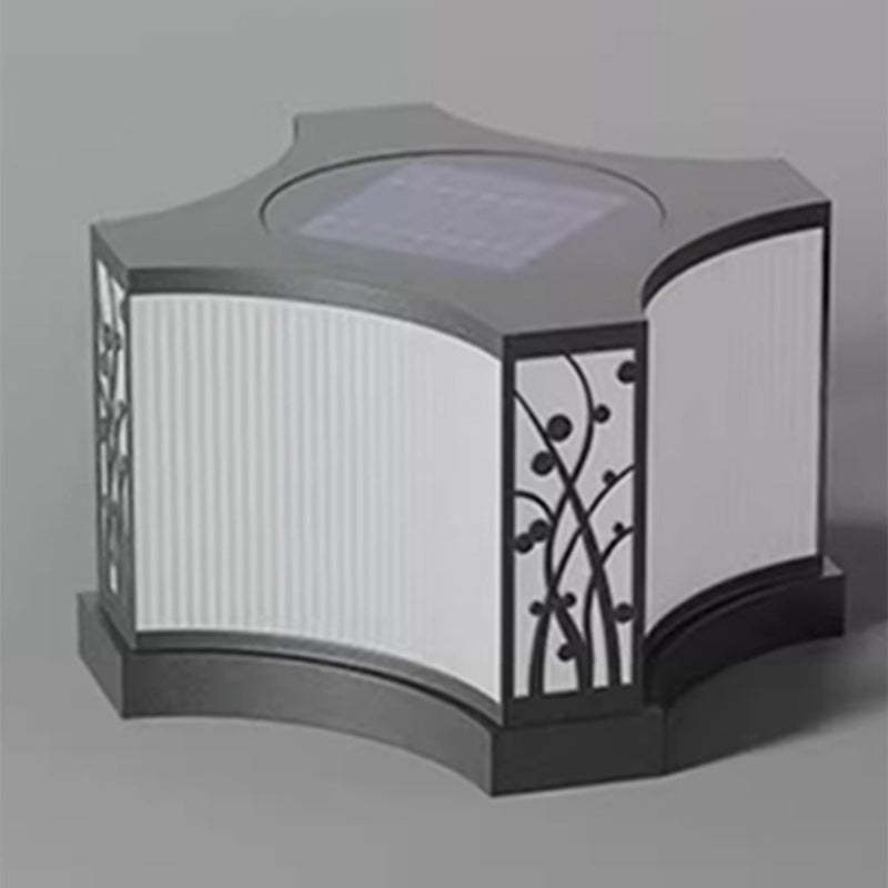 Minimalist Quadrangle Flower Solar Stainless Steel Light