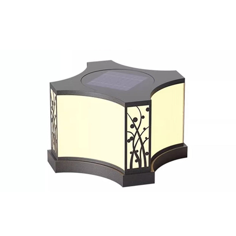 Minimalist Quadrangle Flower Solar Stainless Steel Light