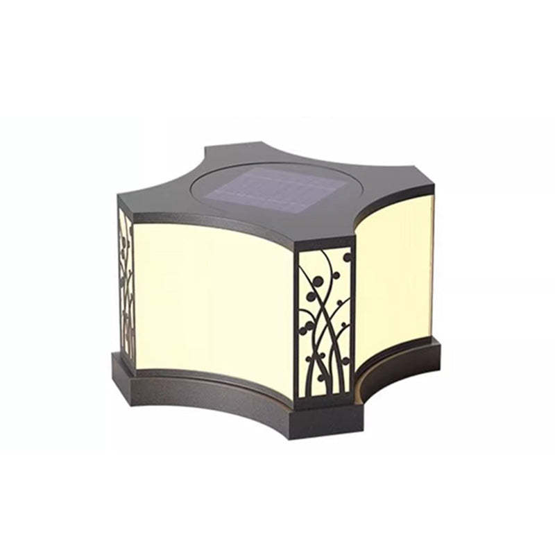 Minimalist Quadrangle Flower Solar Stainless Steel Light