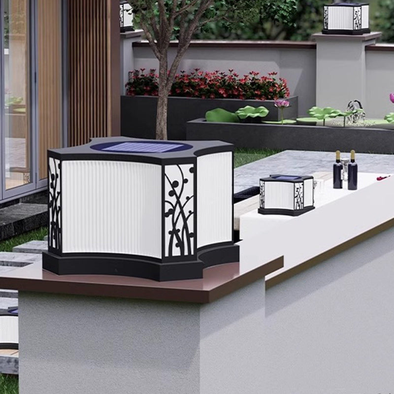 Minimalist Quadrangle Flower Solar Stainless Steel Light — Solar + Hardwired / 220V-240V For UK/AU