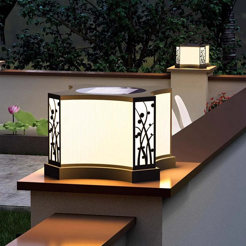 Minimalist Quadrangle Flower Solar Stainless Steel Light — Hardwired / 110V-120V For US/CA