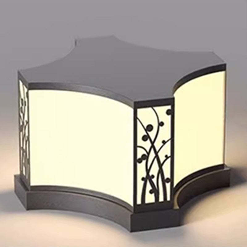 Black minimalist quadrangle stainless outdoor post lights