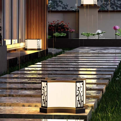 Minimalist Quadrangle Flower Solar Stainless Steel Light — Hardwired / 220V-240V For UK/AU