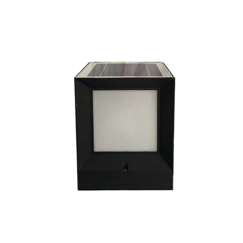 Minimalist Solar Square Aluminum Acrylic LED Post Light