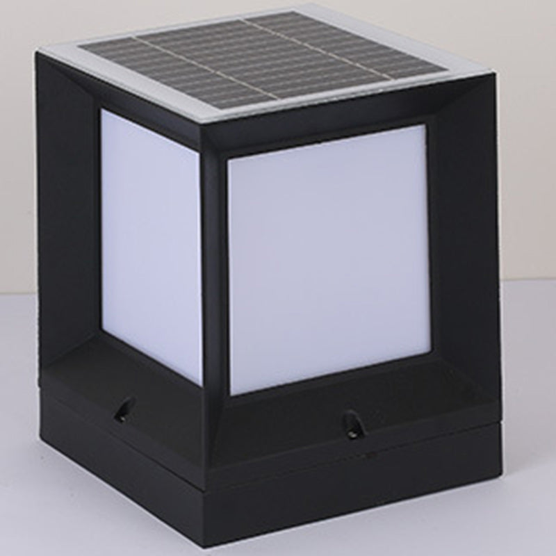 Minimalist Solar Square Aluminum Acrylic LED Post Light
