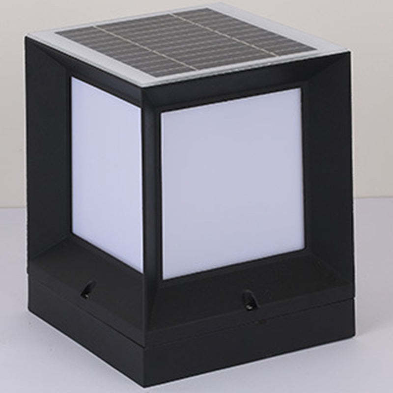 Minimalist Solar Square Aluminum Acrylic LED Post Light