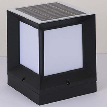 Minimalist Solar Square Aluminum Acrylic LED Post Light