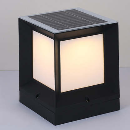 Minimalist Solar Square Aluminum Acrylic LED Post Light