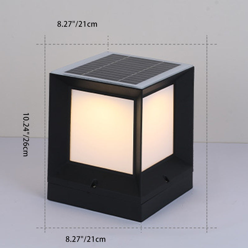 Minimalist Solar Square Aluminum Acrylic LED Post Light