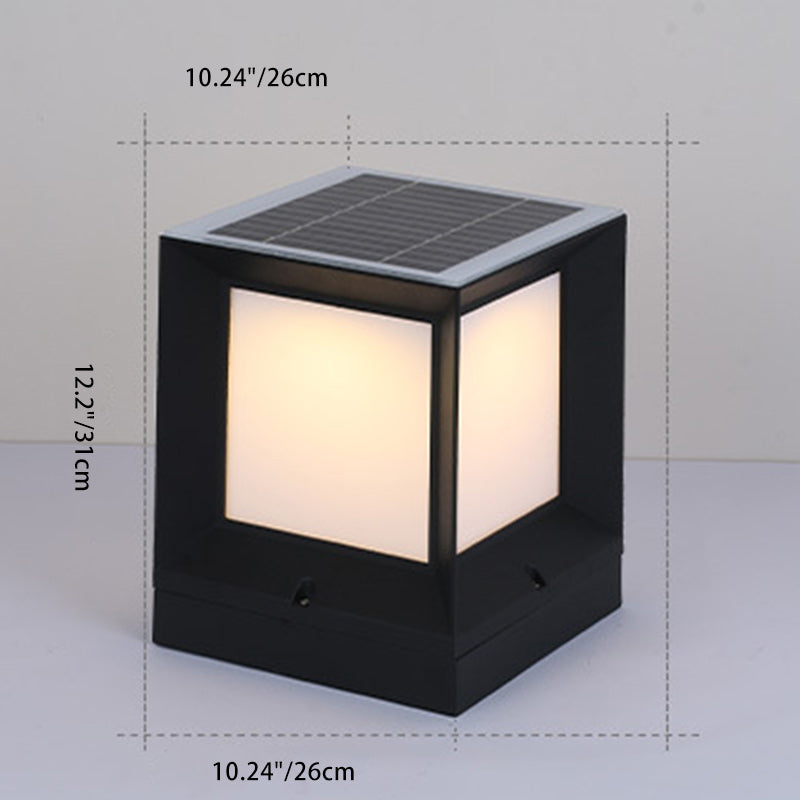Minimalist Solar Square Aluminum Acrylic LED Post Light