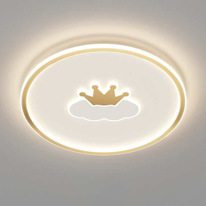 Kids Cartoon Love Crown Sun Iron Acrylic LED Flush Light