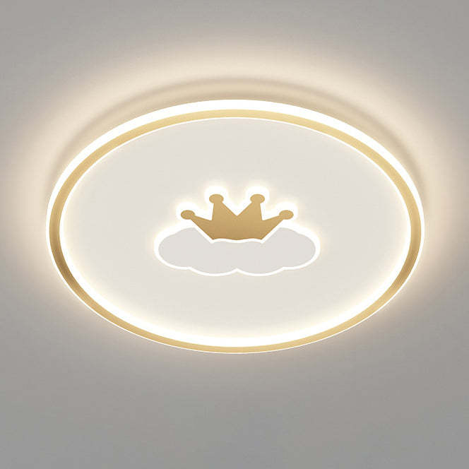 Kids Cartoon Love Crown Sun Iron Acrylic LED Flush Light