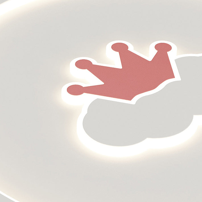 Kids Cartoon Love Crown Sun Iron Acrylic LED Flush Light