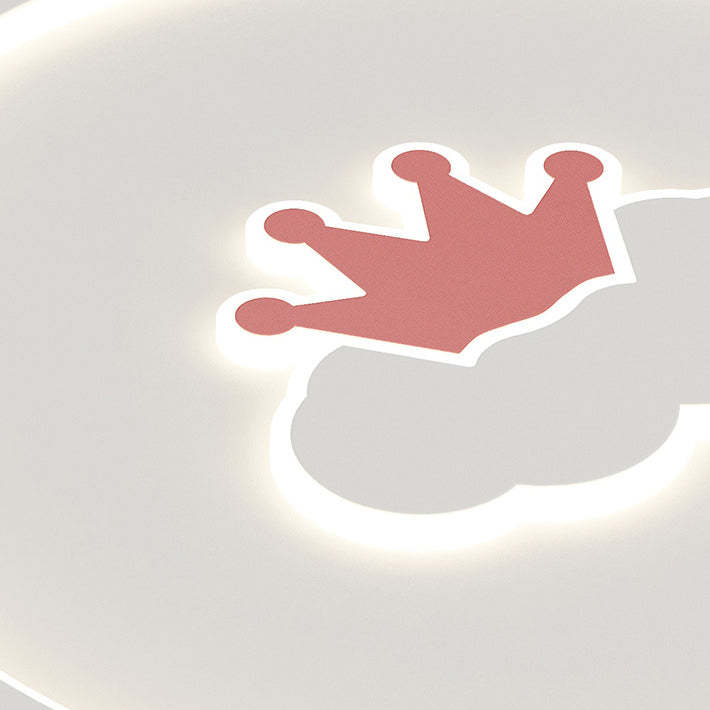 Kids Cartoon Love Crown Sun Iron Acrylic LED Flush Light