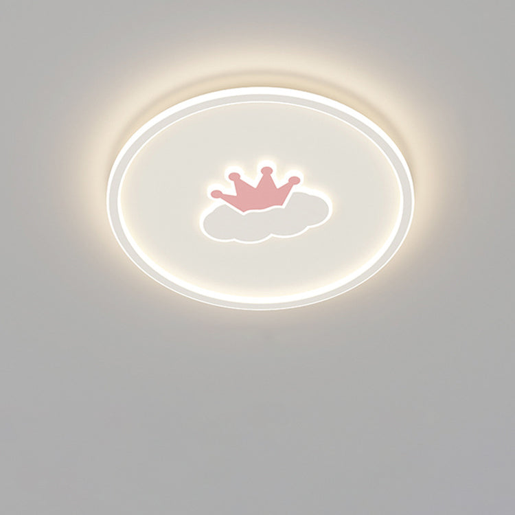 Kids Cartoon Love Crown Sun Iron Acrylic LED Flush Light