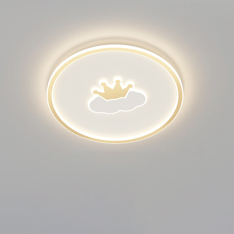 Kids Cartoon Love Crown Sun Iron Acrylic LED Flush Light