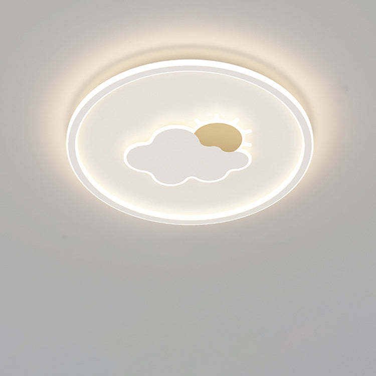 Kids Cartoon Love Crown Sun Iron Acrylic LED Flush Light
