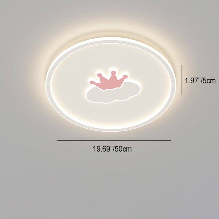 Kids Cartoon Love Crown Sun Iron Acrylic LED Flush Light
