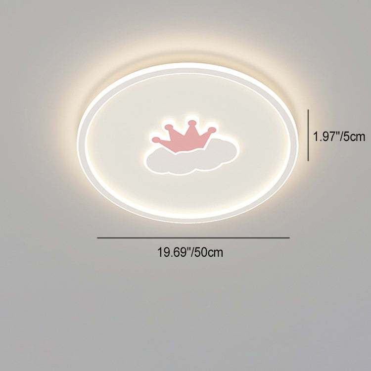Kids Cartoon Love Crown Sun Iron Acrylic LED Flush Light