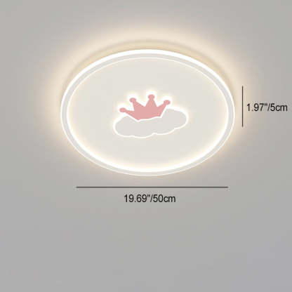 Kids Cartoon Love Crown Sun Iron Acrylic LED Flush Light