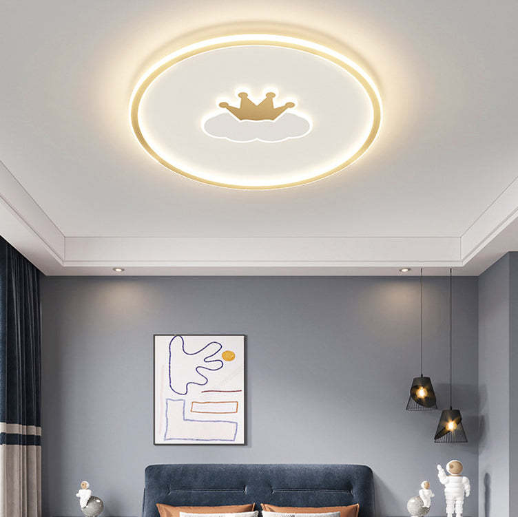Kids Cartoon Love Crown Sun Iron Acrylic LED Flush Light