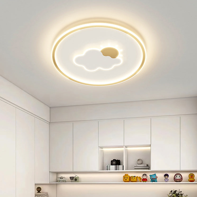 Kids Cartoon Love Crown Sun Iron Acrylic LED Flush Light