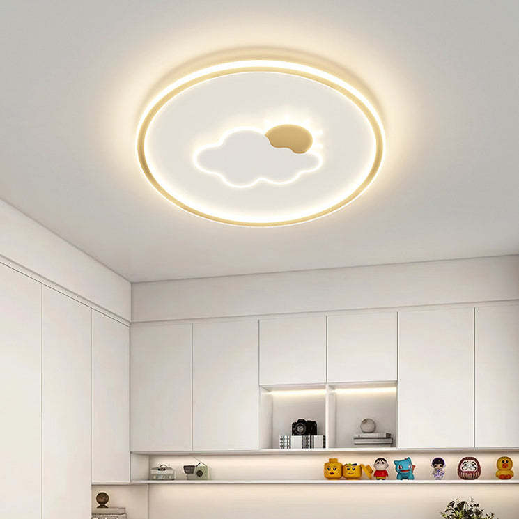 Kids Cartoon Love Crown Sun Iron Acrylic LED Flush Light