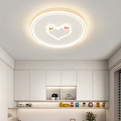 Kids Cartoon Love Crown Sun Iron Acrylic LED Flush Light