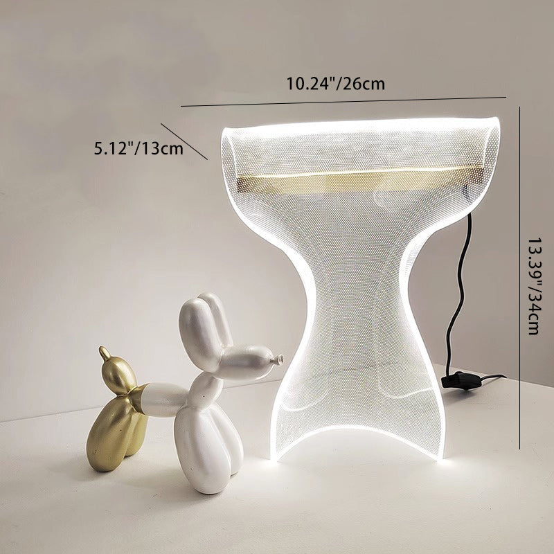 Contemporary Irregular Transparent Acrylic LED Table Lamp