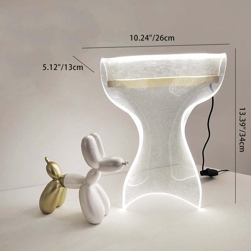 Contemporary Irregular Transparent Acrylic LED Table Lamp
