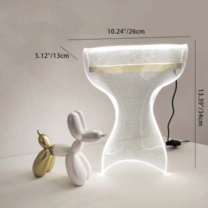 Contemporary Irregular Transparent Acrylic LED Table Lamp