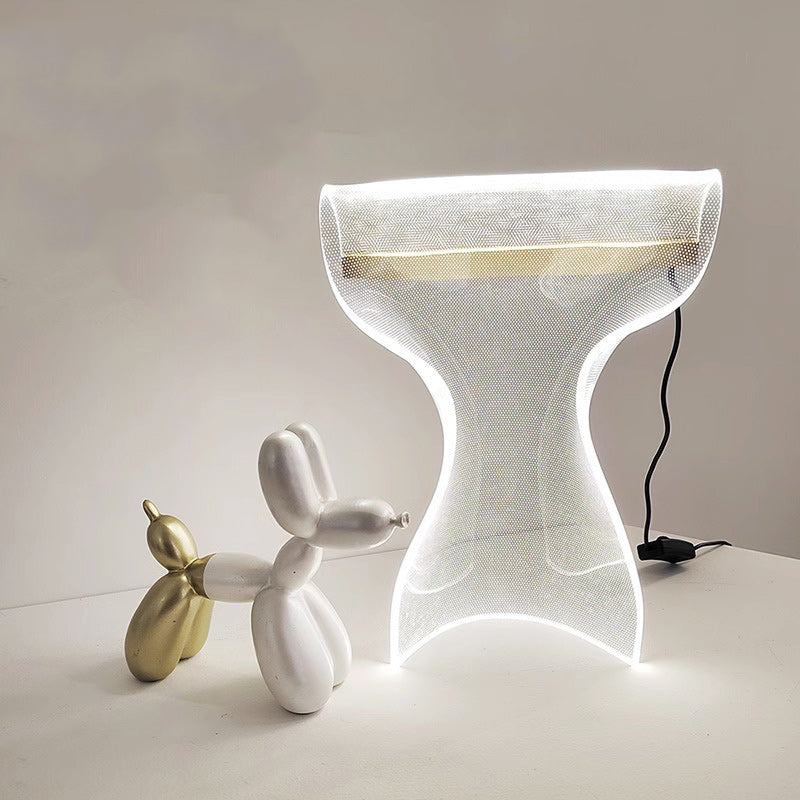 Contemporary Irregular Transparent Acrylic LED Table Lamp