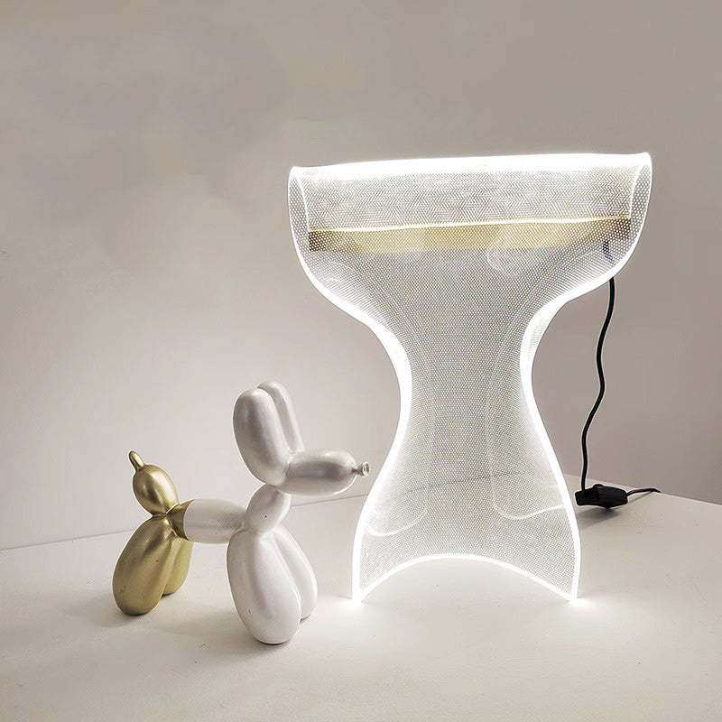Contemporary Irregular Transparent Acrylic LED Table Lamp