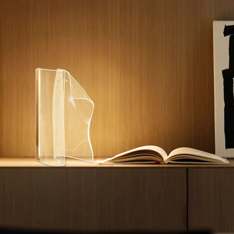 Contemporary Irregular Transparent Acrylic LED Table Lamp