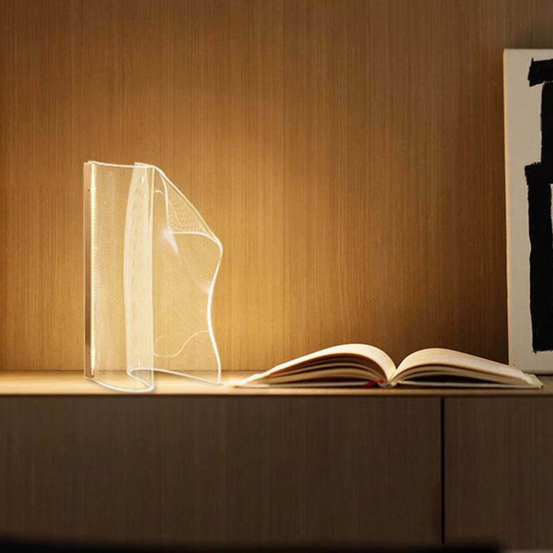 Contemporary Irregular Transparent Acrylic LED Table Lamp