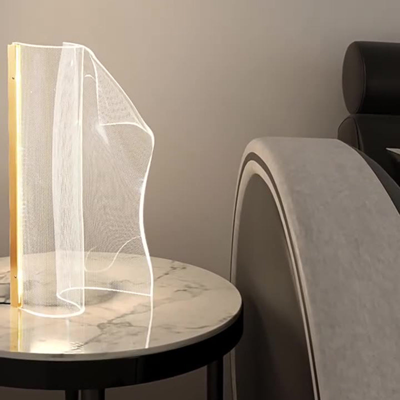 Contemporary Irregular Transparent Acrylic LED Table Lamp