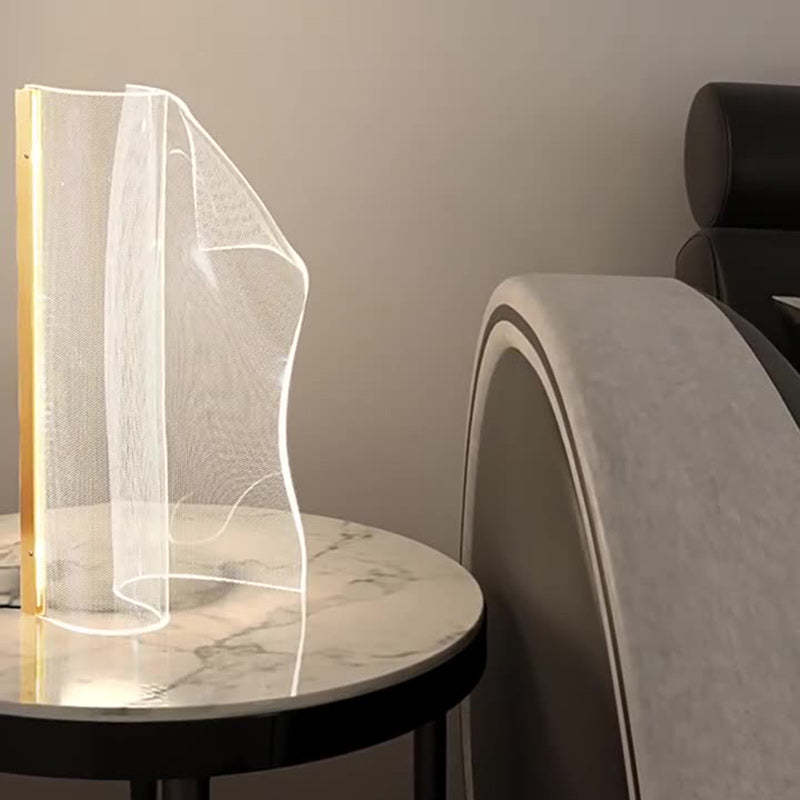 Contemporary Irregular Transparent Acrylic LED Table Lamp