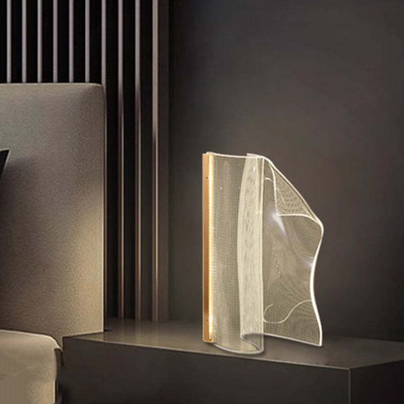 Contemporary Irregular Transparent Acrylic LED Table Lamp