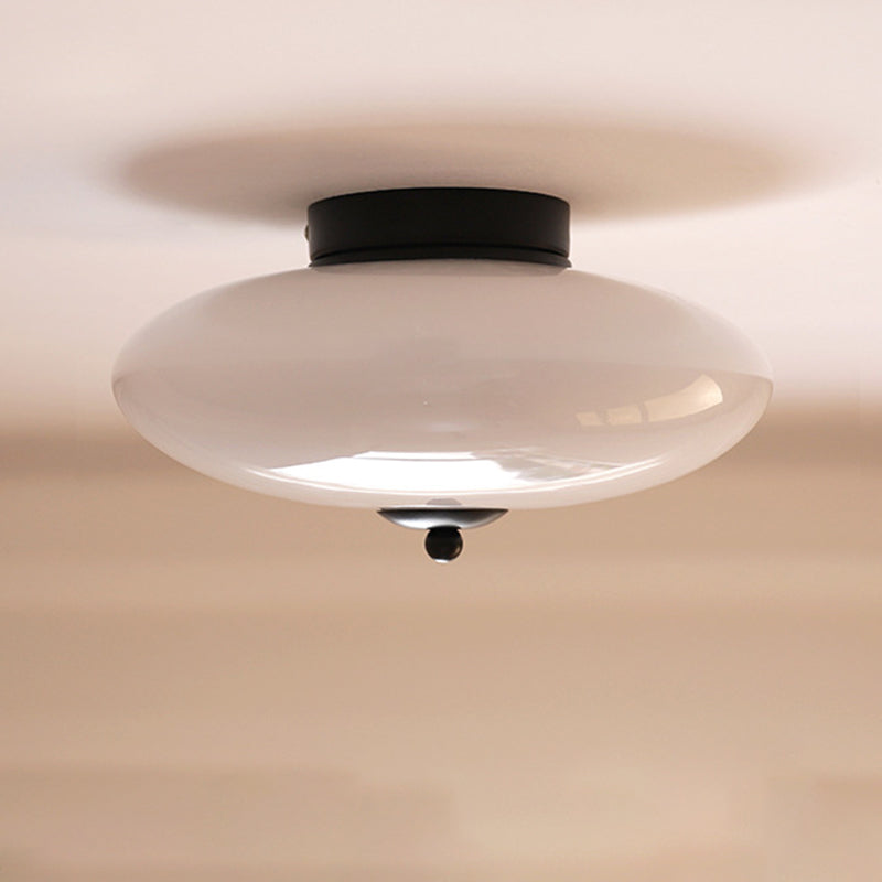 Art deco drum deco chrome semi-flush mount light — Natural White (4000K) / Matte Black / 220V-240V (UK/AU)