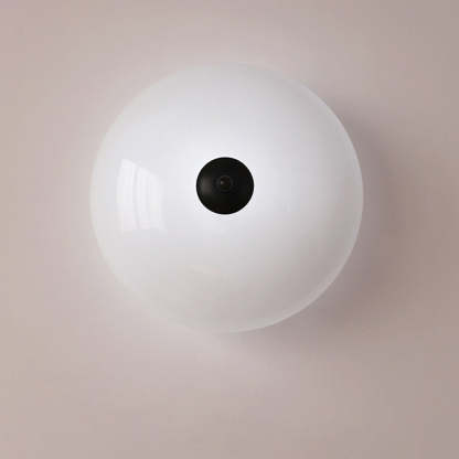 Modern Art Deco Iron Glass Opal Drum Ceiling Light