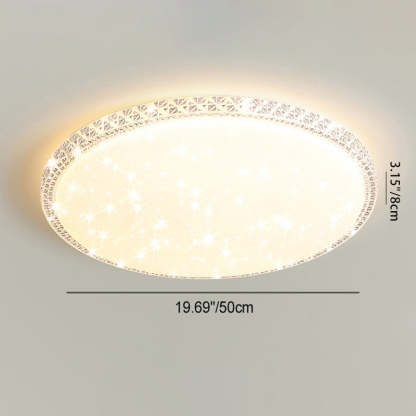 Modern Luxury Mounted Star Crystal Round Square Acrylic Iron LED Flush Mount Ceiling Light For Bedroom