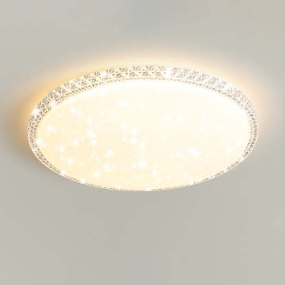 Modern Luxury Mounted Star Crystal Round Square Acrylic Iron LED Flush Mount Ceiling Light For Bedroom