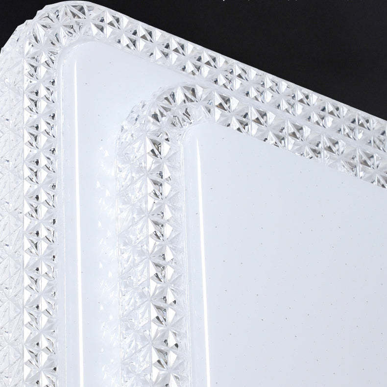 Modern Luxury Mounted Star Crystal Round Square Acrylic Iron LED Flush Mount Ceiling Light For Bedroom