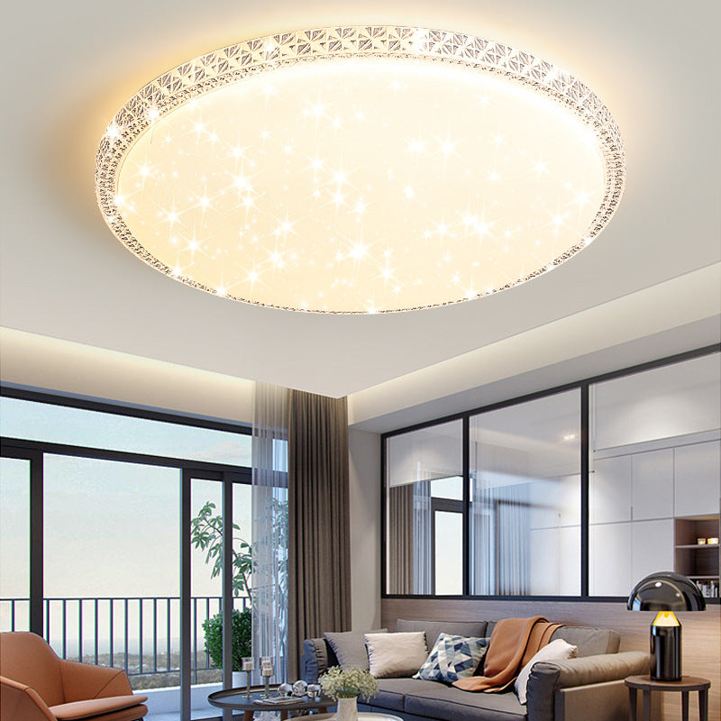 Modern Luxury Mounted Star Crystal Round Square Acrylic Iron LED Flush Mount Ceiling Light For Bedroom