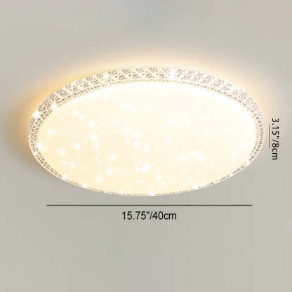 Modern Luxury Mounted Star Crystal Round Square Acrylic Iron LED Flush Mount Ceiling Light For Bedroom