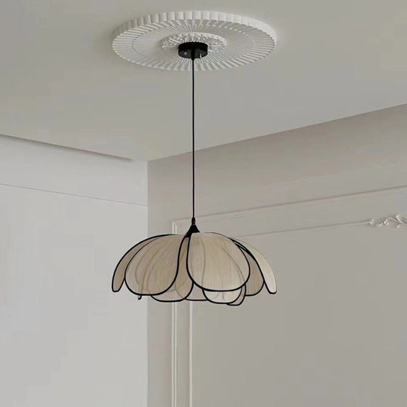 Nordic Petal Iron Plant Fiber Pendant Light