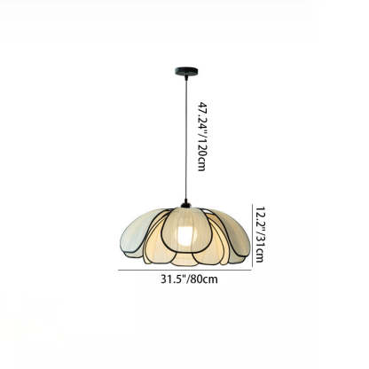 Nordic Petal Iron Plant Fiber Pendant Light
